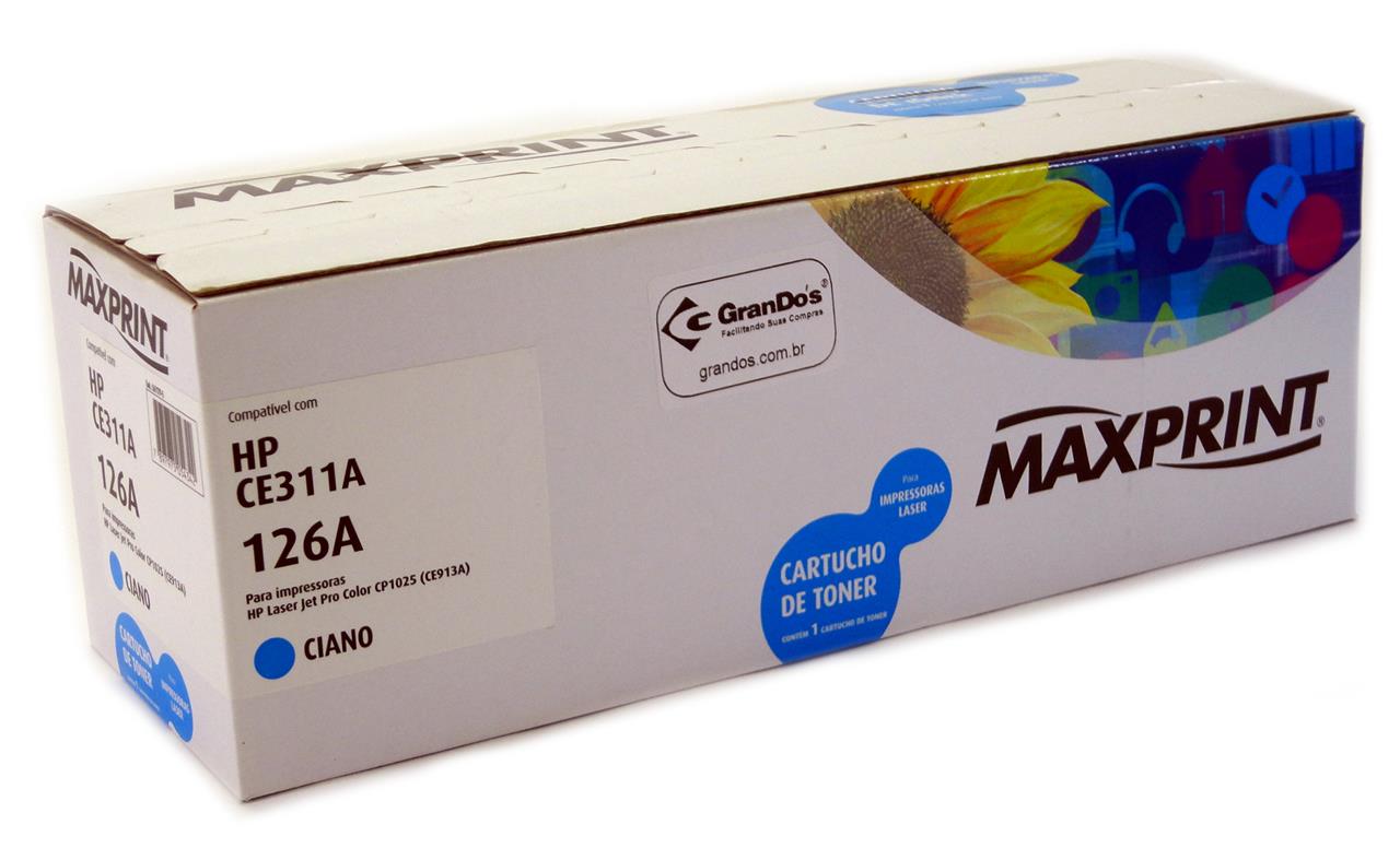 Toner Similar Maxprint para Impressora Laser - Toner Maxprint CE311A Ciano