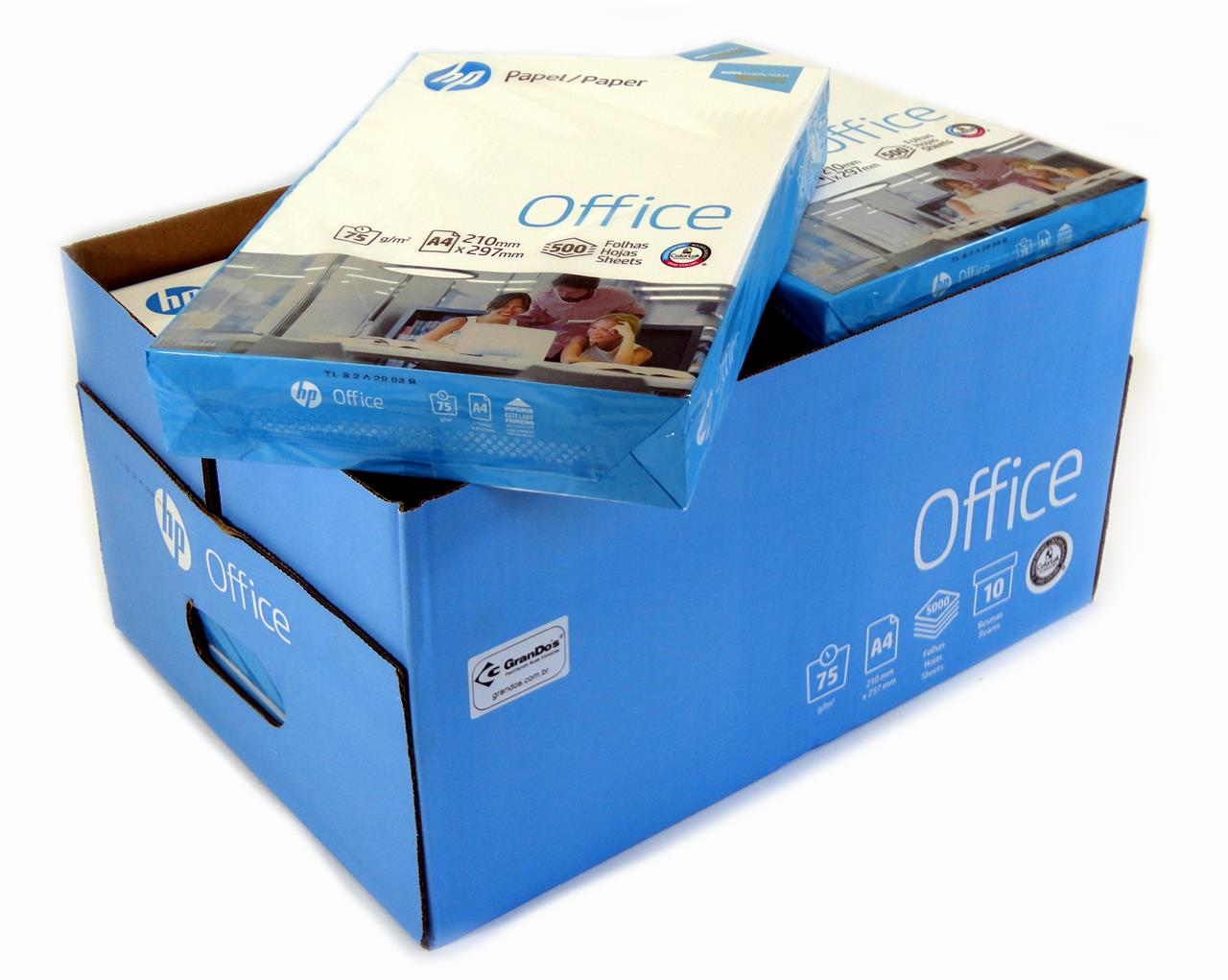 Sulfite - Papel Sulfite A4 HP Office caixa com 10 pacotes