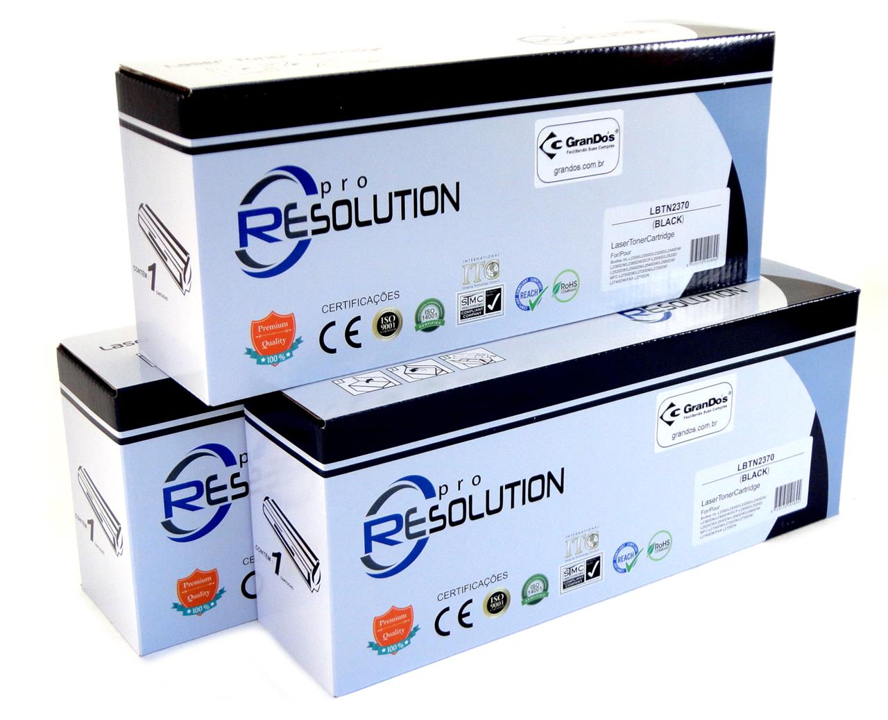 Toner e Fotocondutor para Brother - Toner Resolution TN2370 na Caixa Com 3 Toners