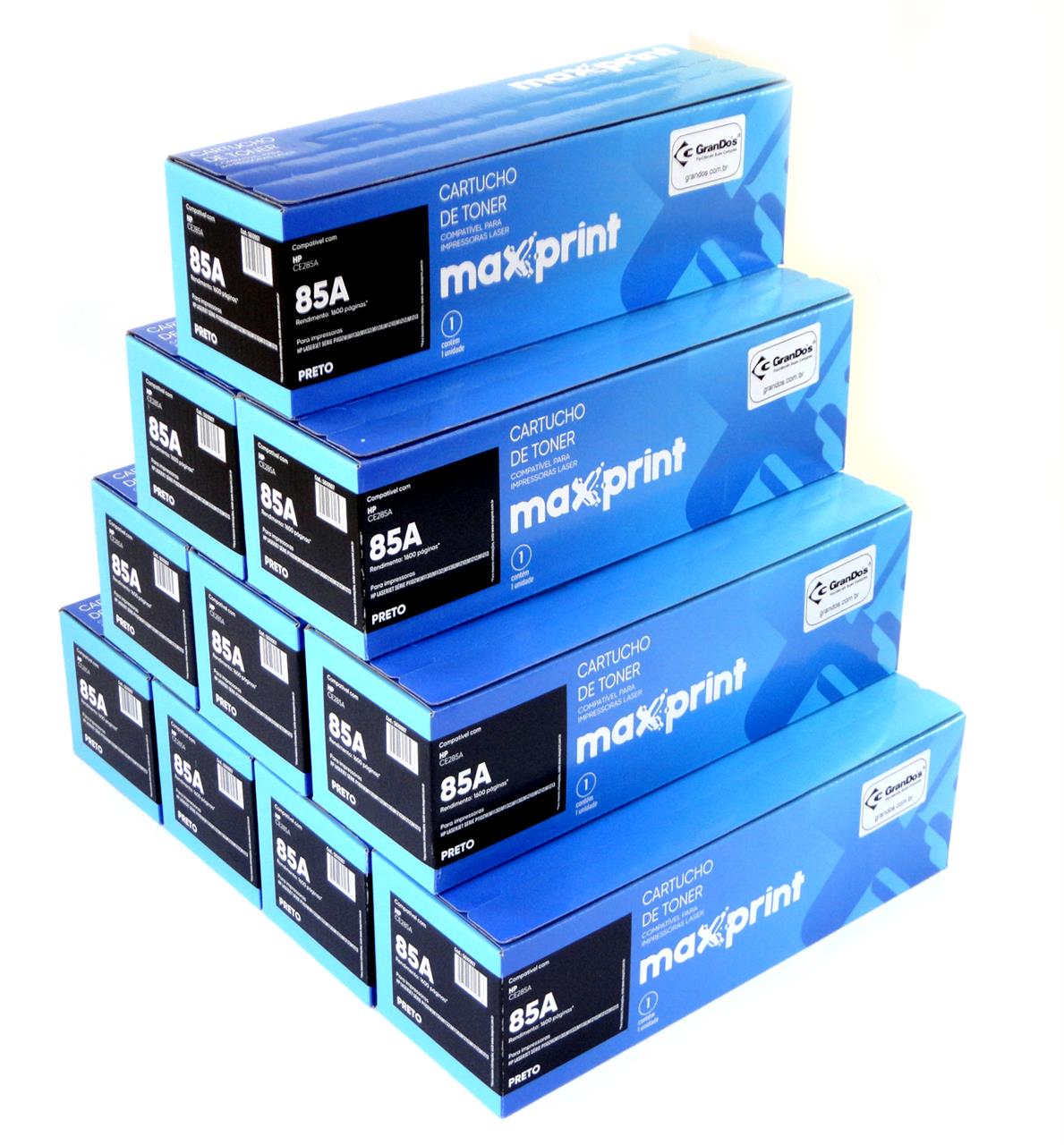 Toner Similar Maxprint para Impressoras e Multifuncionais - Toner Maxprint CE285A na Caixa com 10 Toners