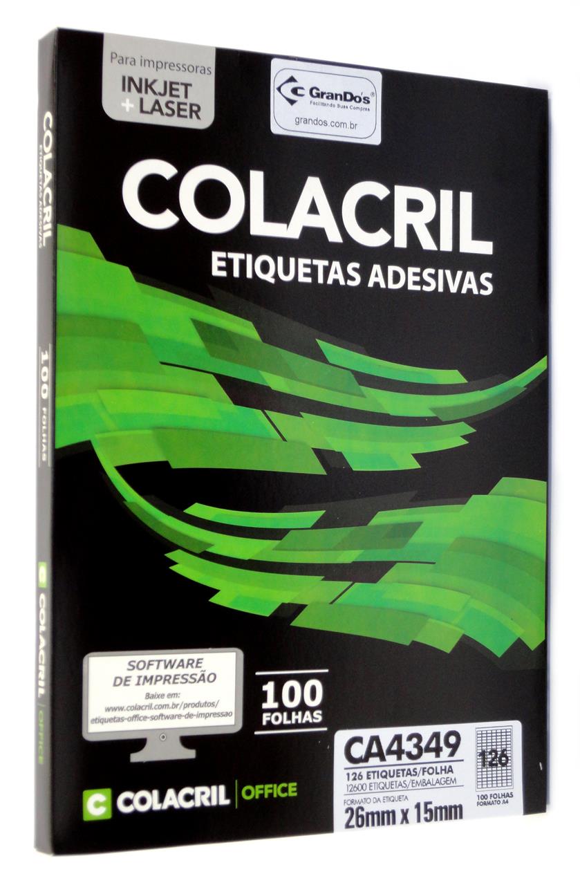 Etiquetas A4349 26,0mm x 15,0mm Colacril