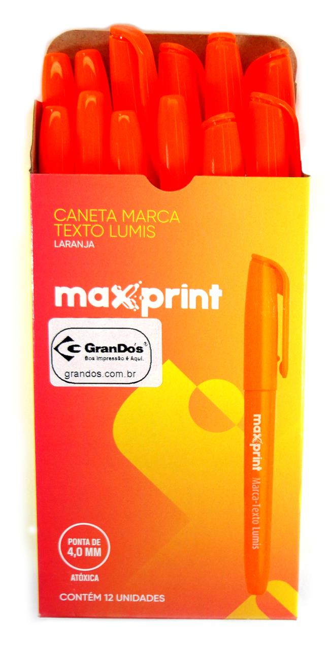 Caneta Marca Texto Lumis Laranja com 12