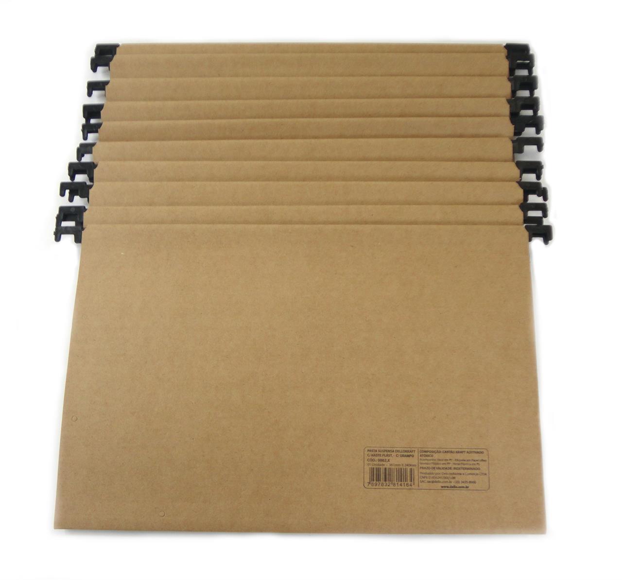 Pasta Suspensa Kraft pack com 10 unidades Dello