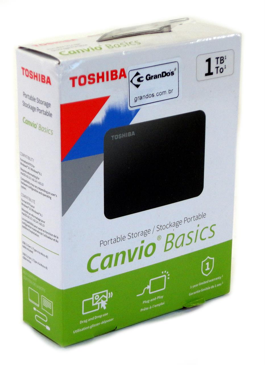para Gravação - HD Externo 1TB Toshiba 3.2 Canvio READY