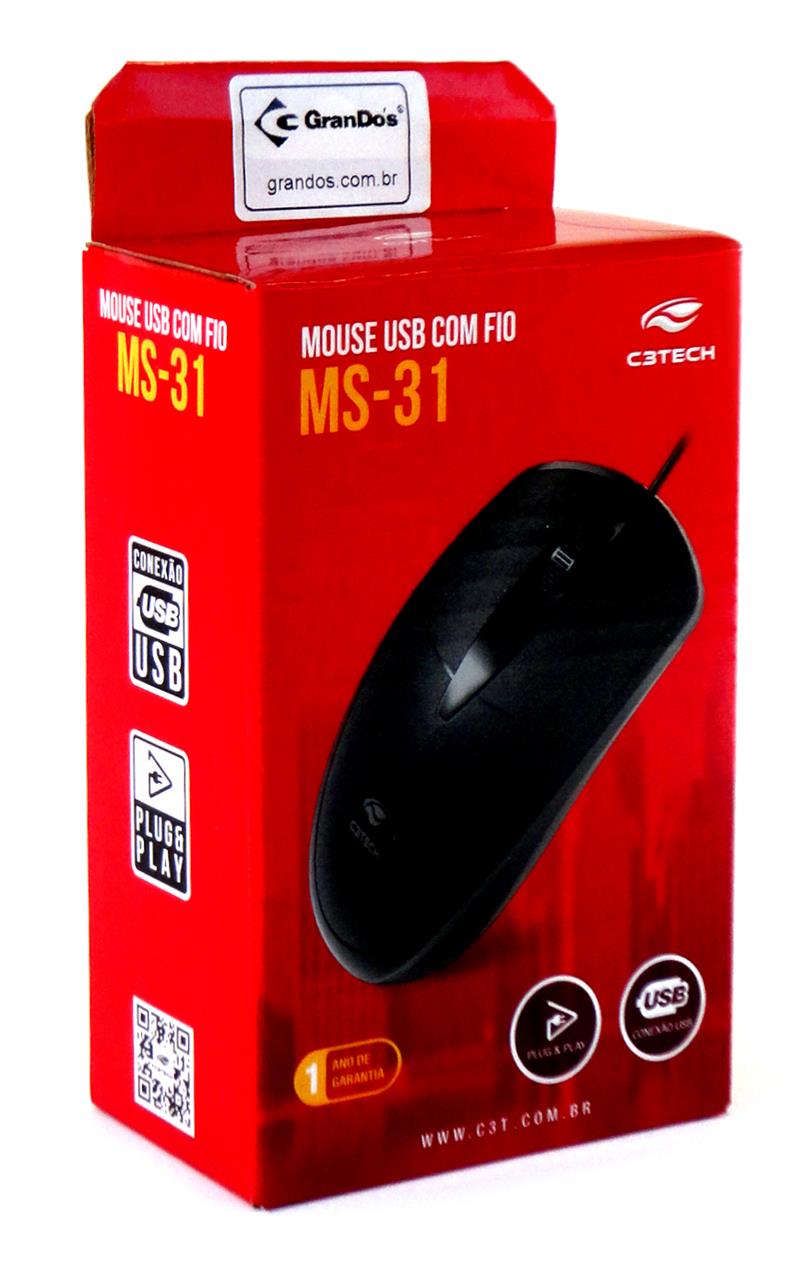 Mouse Usb C3 Tech Preto