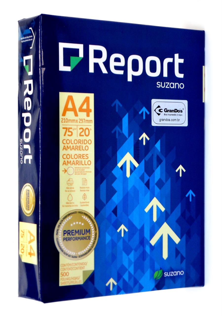 Papel Sulfite COLORIDO A4 Report AMARELO