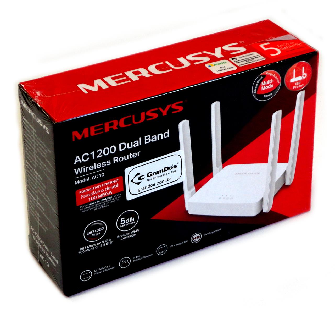 Roteadores e Switch - Roteador 300Mbps + 867Mbps Mercusys Ac1200