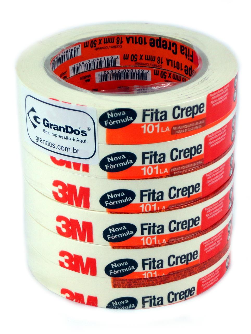 Fita Crepe 18 mm X 50 metros Com 6 Unidades 3M