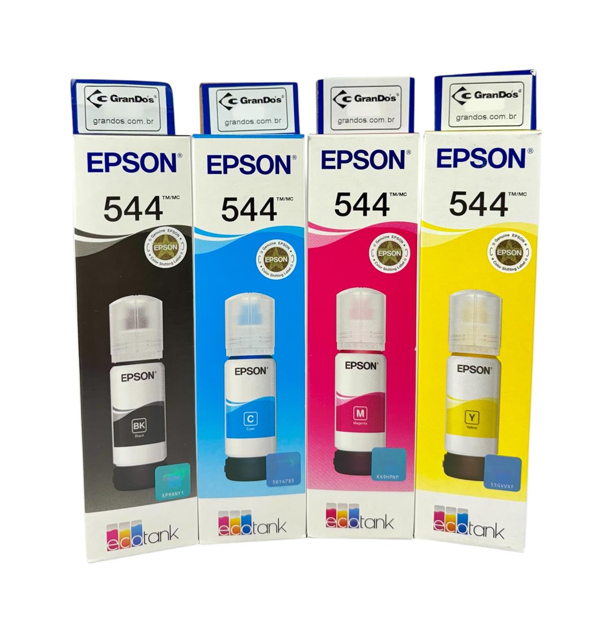 Kit de Refil de Tinta Original Epson 544 em Pack com as 4 Cores