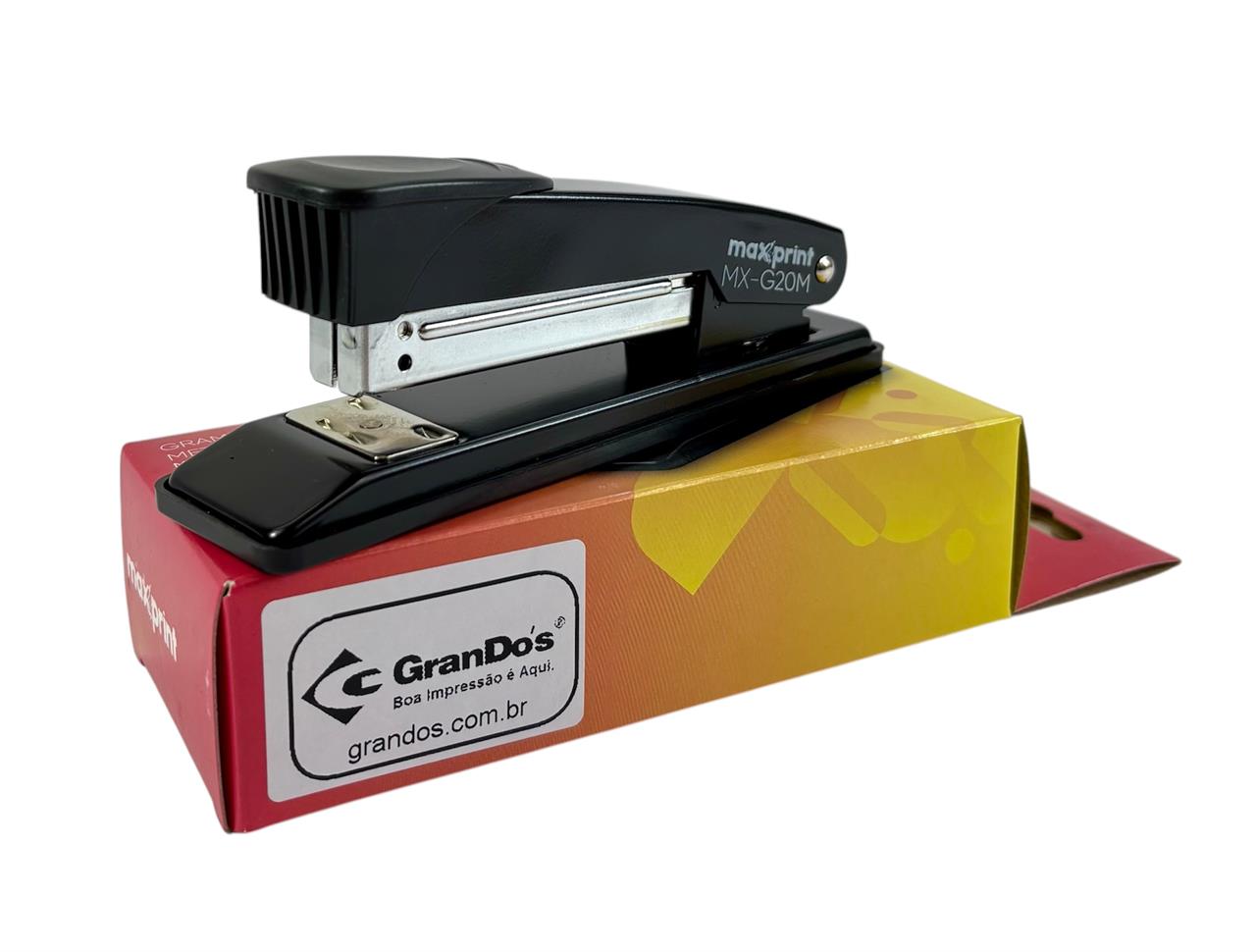 Grampeador Metálico Semiautomático Compacto 20 Folhas