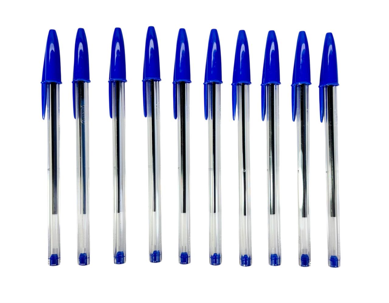 Caneta Esferográfica Azul Bic Cristal com 10 unidades
