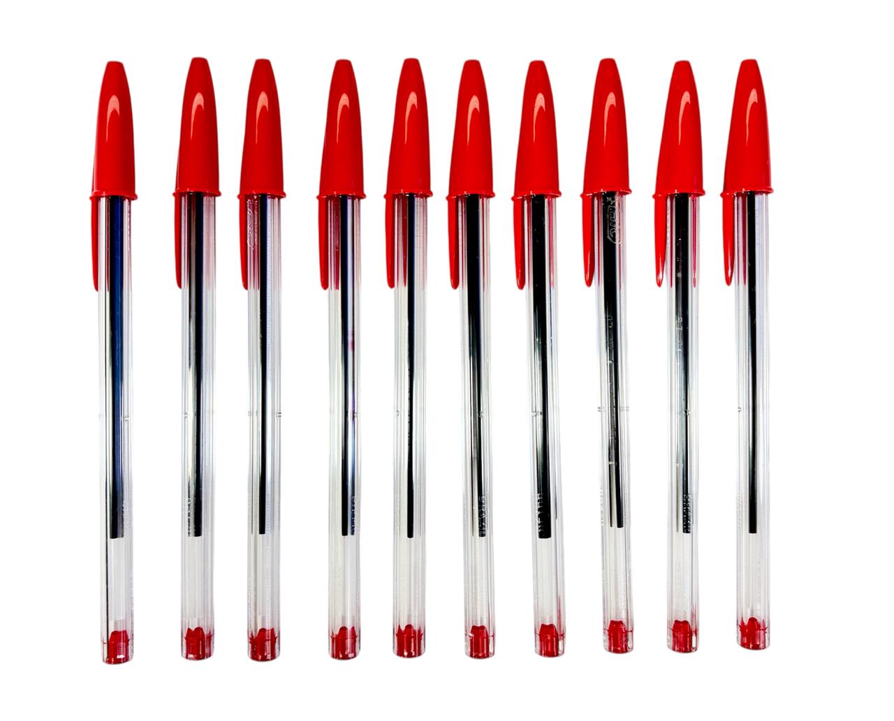 Caneta Esferográfica Vermelha Bic Cristal com 10 unidades