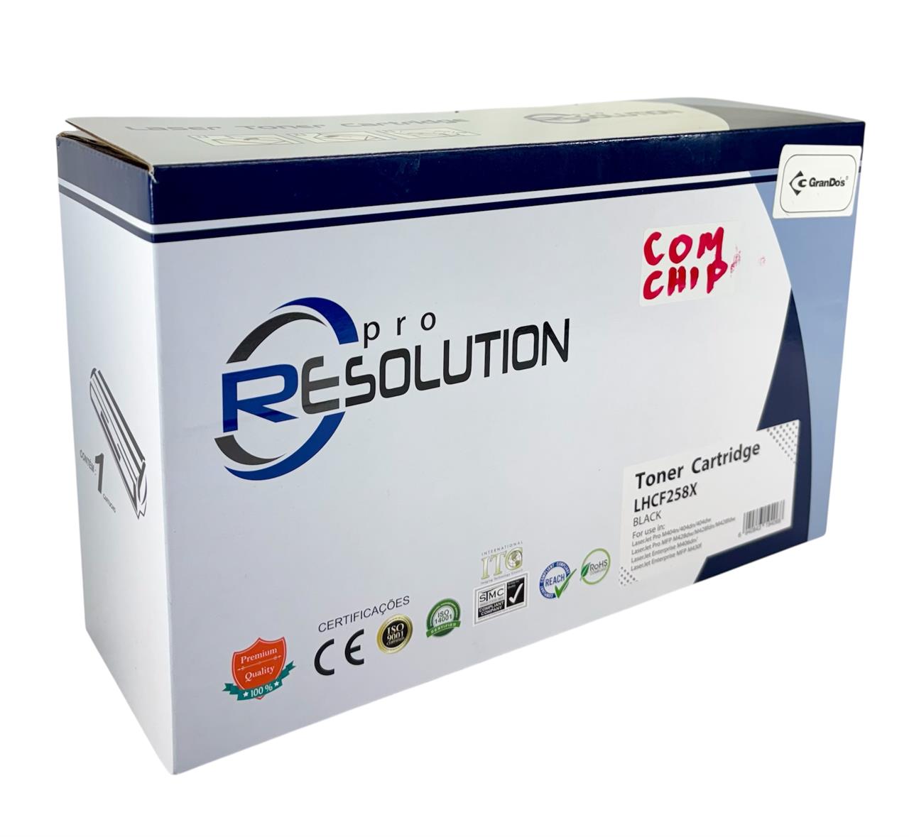 Toner CF258X Resolution COM CHIP