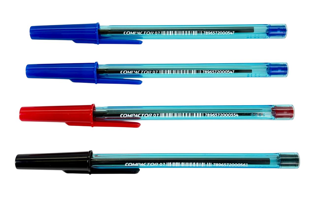 Kit 4 Canetas Esferográficas Compactor 07